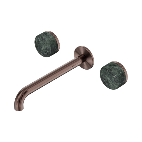 Serenity Wall Basin Set 220mm Spout with Verde Alpi Handle Brushed Bronze [309058]