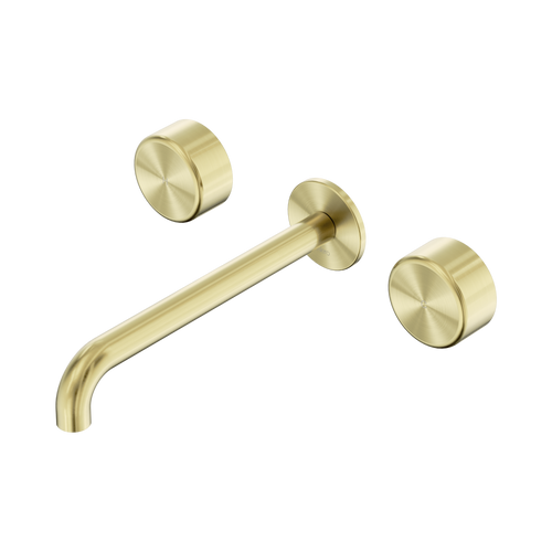 Serenity Wall Basin Set 220mm Spout with Metal Handle Brushed Gold [309267]