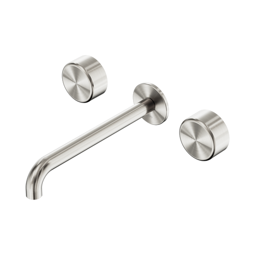 Serenity Wall Basin Set 220mm Spout with Metal Handle Brushed Nickel [309184]