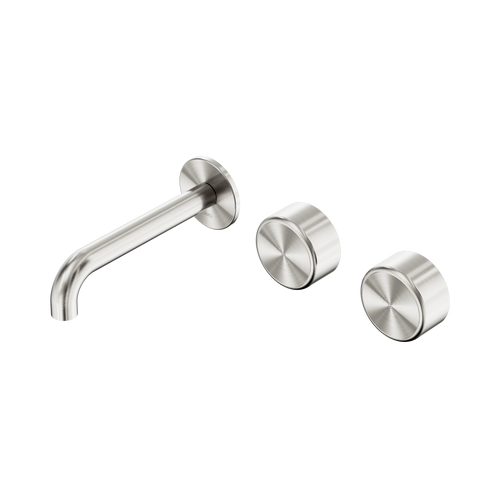 Serenity Wall Basin Set 160mm Offset Spout with Metal Handle Brushed Nickel [309169]