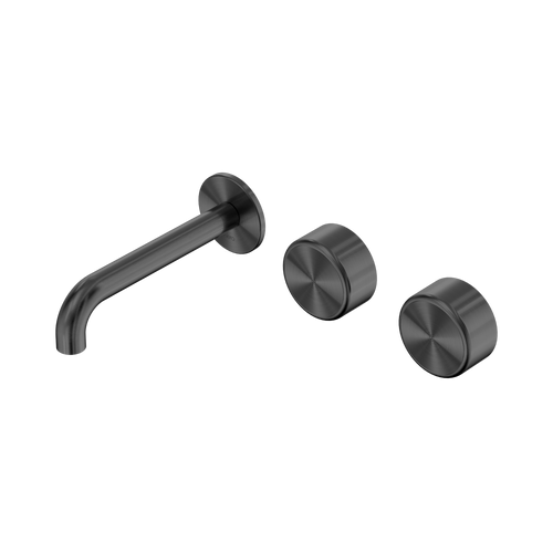 Serenity Wall Basin Set 160mm Offset Spout with Metal Handle Gunmetal [309177]