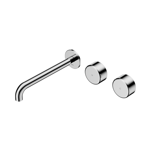 Serenity Wall Basin Set 220mm Offset Spout with Metal Handle Chrome [309215]