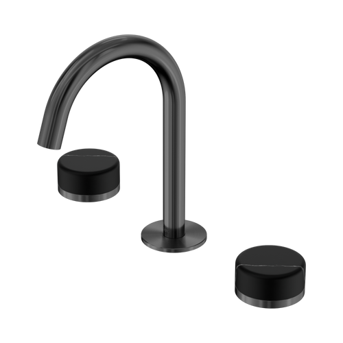Serenity Basin Set Arc Spout with Marquina Black Handle Gunmetal [309262]