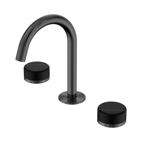 Serenity Basin Set Arc Spout with Marquina Black Handle Gunmetal [309262]