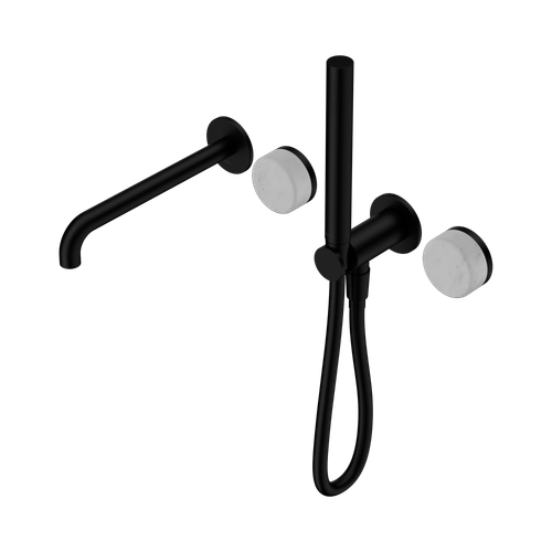 Serenity Progressive Shower System with Spout with Carrara Handle and Slim Shower Matte Black [308897]