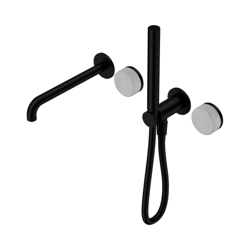 Serenity Progressive Shower System with Spout with Carrara Handle and Slim Shower Matte Black [308897]