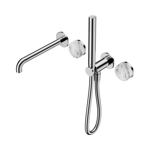 Serenity Progressive Shower System with Spout with Arabescato Corchia Handle and Slim Shower Chrome [309098]