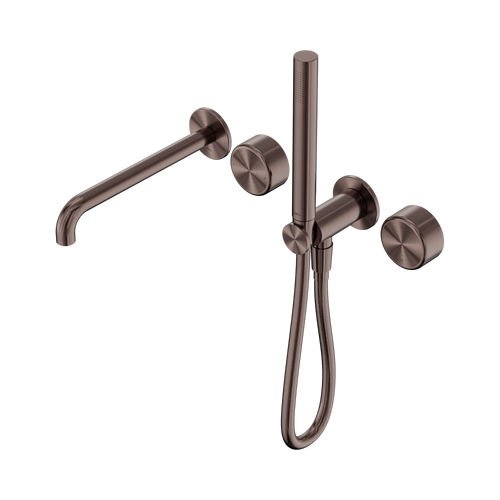 Serenity Progressive Shower System with Spout with Metal Handle and Slim Shower Brushed Bronze [308981]