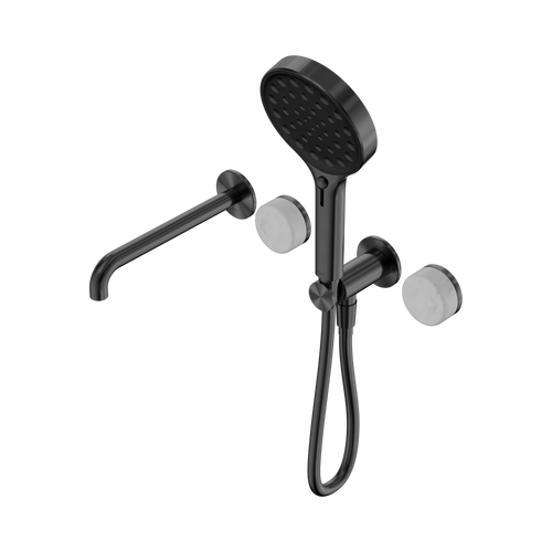 Serenity Progressive Shower System with Spout with Carrara Handle and Serenity Hand Shower Gunmetal [309019]