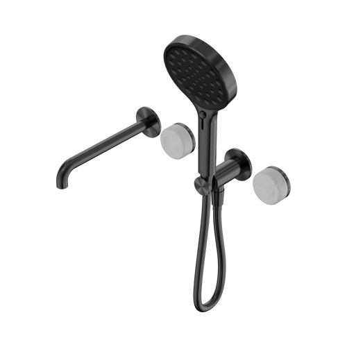 Serenity Progressive Shower System with Spout with Carrara Handle and Serenity Hand Shower Gunmetal [309019]