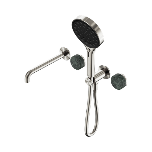 Serenity Progressive Shower System with Spout with Verde Alpi Handle and Serenity Hand Shower Brushed Nickel [309093]