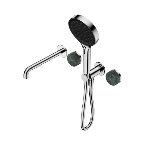 Serenity Progressive Shower System with Spout with Verde Alpi Handle and Serenity Hand Shower Chrome [309142]