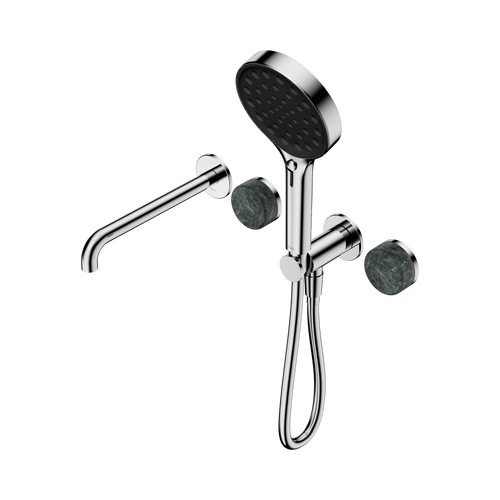 Serenity Progressive Shower System with Spout with Verde Alpi Handle and Serenity Hand Shower Chrome [309142]