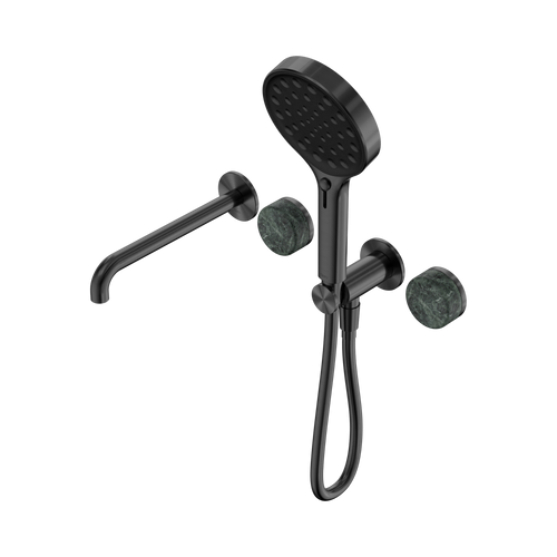Serenity Progressive Shower System with Spout with Verde Alpi Handle and Serenity Hand Shower Gunmetal [309011]
