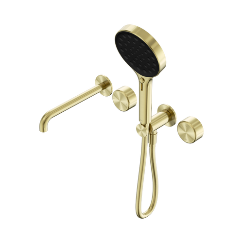 Serenity Progressive Shower System with Spout with Metal Handle and Serenity Hand Shower Brushed Gold [308933]