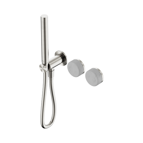 Serenity Progressive Shower System with Carrara Handle and Slim Shower Brushed Nickel [309083]
