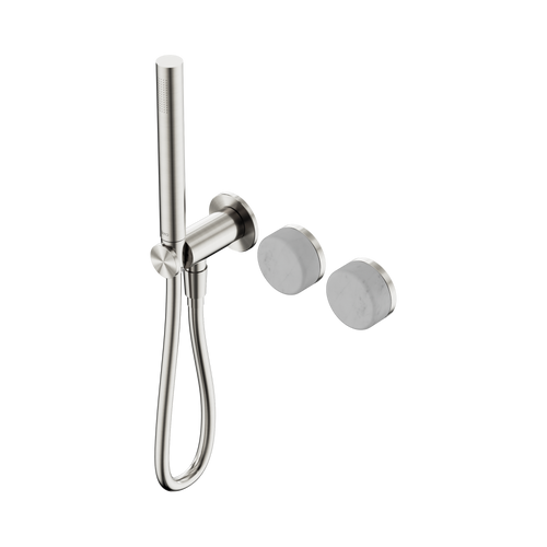 Serenity Progressive Shower System with Carrara Handle and Slim Shower Brushed Nickel [309083]