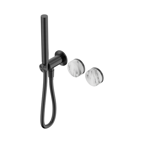 Serenity Progressive Shower System with Arabescato Corchia Handle and Slim Shower Gunmetal [308882]