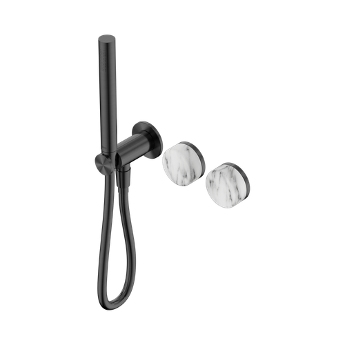 Serenity Progressive Shower System with Arabescato Corchia Handle and Slim Shower Gunmetal [308882]