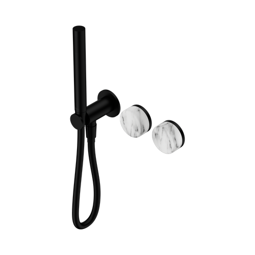 Serenity Progressive Shower System with Arabescato Corchia Handle and Slim Shower Matte Black [309086]