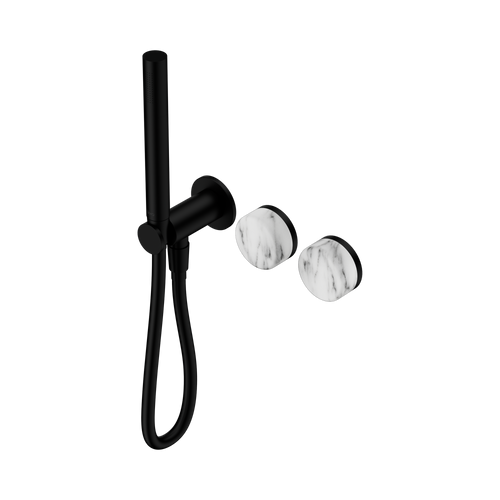 Serenity Progressive Shower System with Arabescato Corchia Handle and Slim Shower Matte Black [309086]