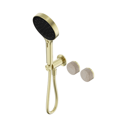Serenity Progressive Shower System with Rome Travertine Handle and Serenity Hand Shower Brushed Gold [309120]