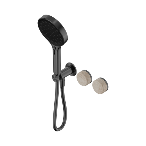 Serenity Progressive Shower System with Rome Travertine Handle and Serenity Hand Shower Gunmetal [309114]