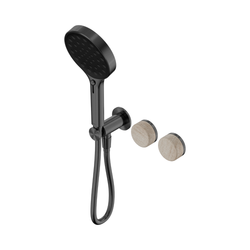 Serenity Progressive Shower System with Rome Travertine Handle and Serenity Hand Shower Gunmetal [309114]