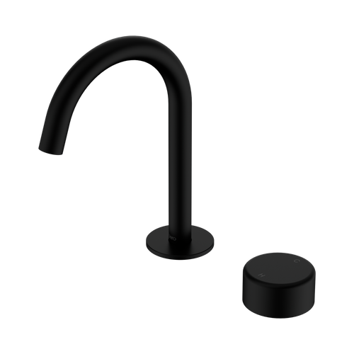 Serenity Progressive Basin Mixer Arc Spout with Metal Handle Matte Black [309185]