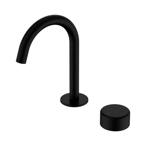 Serenity Progressive Basin Mixer Arc Spout with Metal Handle Matte Black [309185]