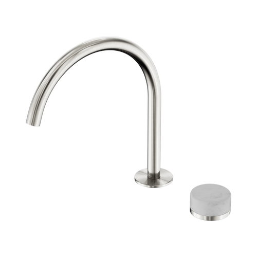 Serenity Progressive Bath or Kitchen Mixer Arc Spout with Carrara Handle Brushed Nickel [309223]