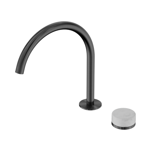 Serenity Progressive Bath or Kitchen Mixer Arc Spout with Carrara Handle Gunmetal [308949]
