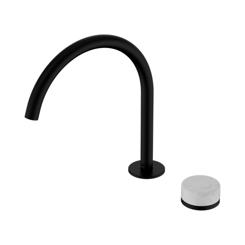 Serenity Progressive Bath or Kitchen Mixer Arc Spout with Carrara Handle Matte Black [309183]