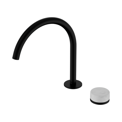 Serenity Progressive Bath or Kitchen Mixer Arc Spout with Carrara Handle Matte Black [309183]