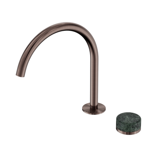 Serenity Progressive Bath or Kitchen Mixer Arc Spout with Verde Alpi Handle Brushed Bronze [309277]
