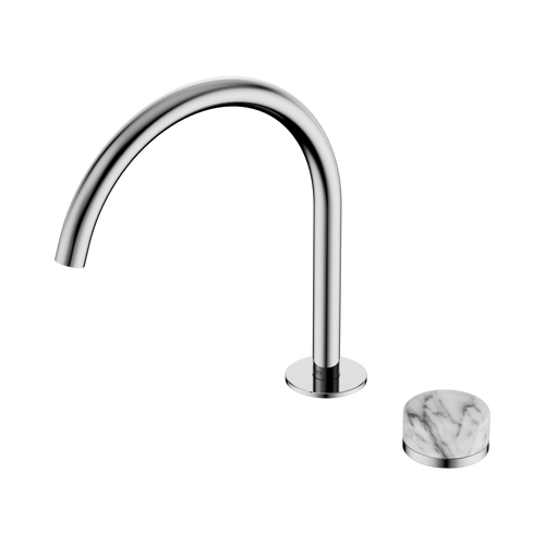 Serenity Progressive Bath or Kitchen Mixer Arc Spout with Arabescato Corchia Handle Chrome [309074]