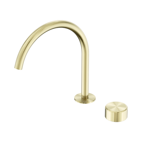 Serenity Progressive Bath or Kitchen Mixer Arc Spout with Metal Handle Brushed Gold [308896]