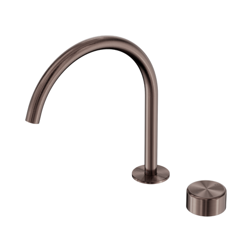 Serenity Progressive Bath or Kitchen Mixer Arc Spout with Metal Handle Brushed Bronze [309065]