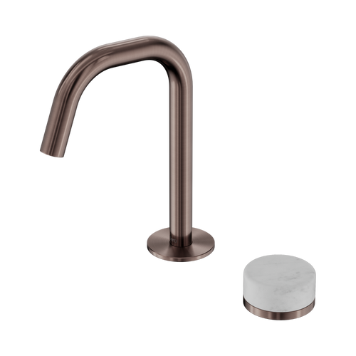 Serenity Progressive Basin Mixer Edge Spout with Carrara Handle Brushed Bronze [308869]