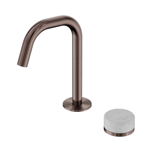 Serenity Progressive Basin Mixer Edge Spout with Carrara Handle Brushed Bronze [308869]