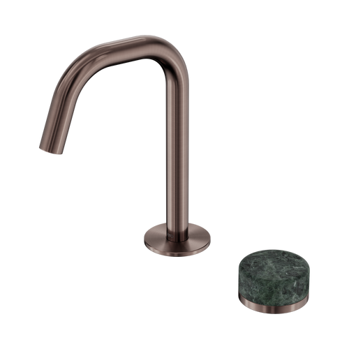 Serenity Progressive Basin Mixer Edge Spout with Verde Alpi Handle Brushed Bronze [309006]