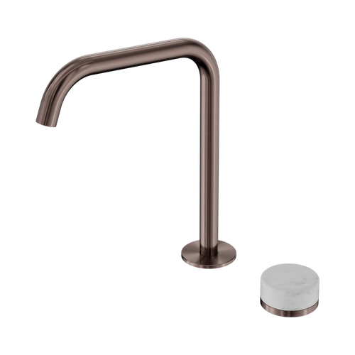 Serenity Progressive Bath or Kitchen Mixer Edge Spout with Carrara Handle Brushed Bronze [308898]