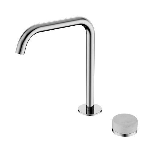 Serenity Progressive Bath or Kitchen Mixer Edge Spout with Carrara Handle Chrome [309068]