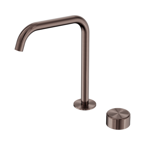 Serenity Progressive Bath or Kitchen Mixer Edge Spout with Metal Handle Brushed Bronze [309085]
