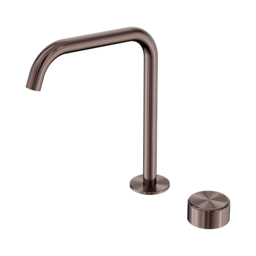 Serenity Progressive Bath or Kitchen Mixer Edge Spout with Metal Handle Brushed Bronze [309085]