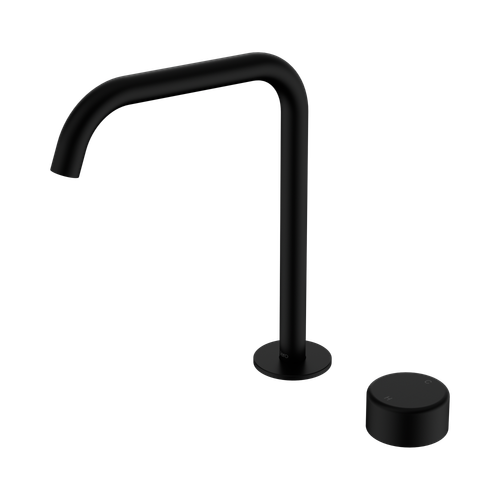 Serenity Progressive Bath or Kitchen Mixer Edge Spout with Metal Handle Matte Black [309250]