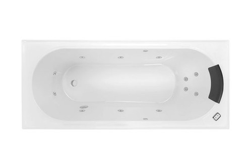 Turin Contour T/Pad Heat Pump 12-Jet Spa Bath 1665mm High Gloss White [109561]