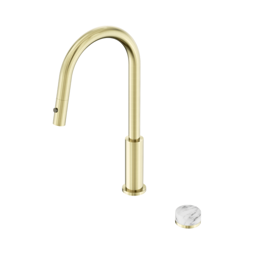 Serenity Progressive Pull-Out kitchen Set with Arabescato Corchia Handle Brushed Gold [308918]