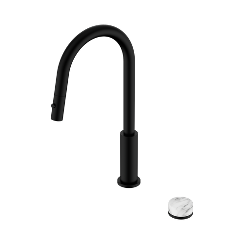 Serenity Progressive Pull-Out kitchen Set with Arabescato Corchia Handle Matte Black [309224]