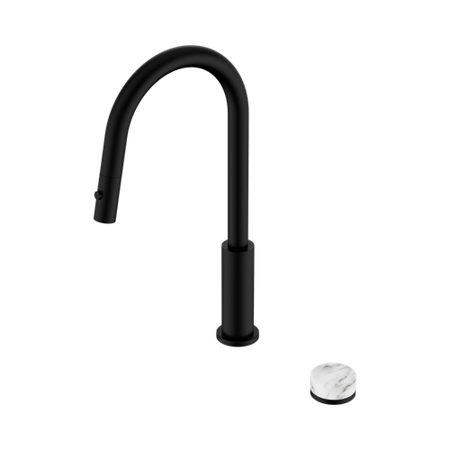 Serenity Progressive Pull-Out kitchen Set with Arabescato Corchia Handle Matte Black [309224]